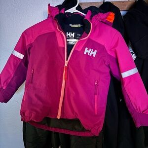 Helly Hansen Fuchsia Kids Jacket with Reflective Accents